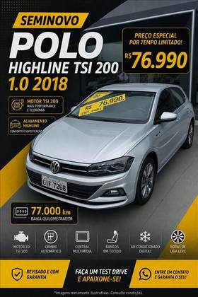 VOLKSWAGEN POLO 1.0 200 TSI HIGHLINE AUTOMÁTICO VOLKSWAGEN POLO 1.0 200 TSI HIGHLINE AUTOMÁTICO